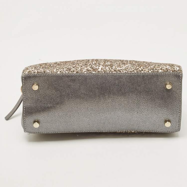 مملوكة مسبقًا Kate Spade Grey Glitter and Leather Small Dome Satchel
