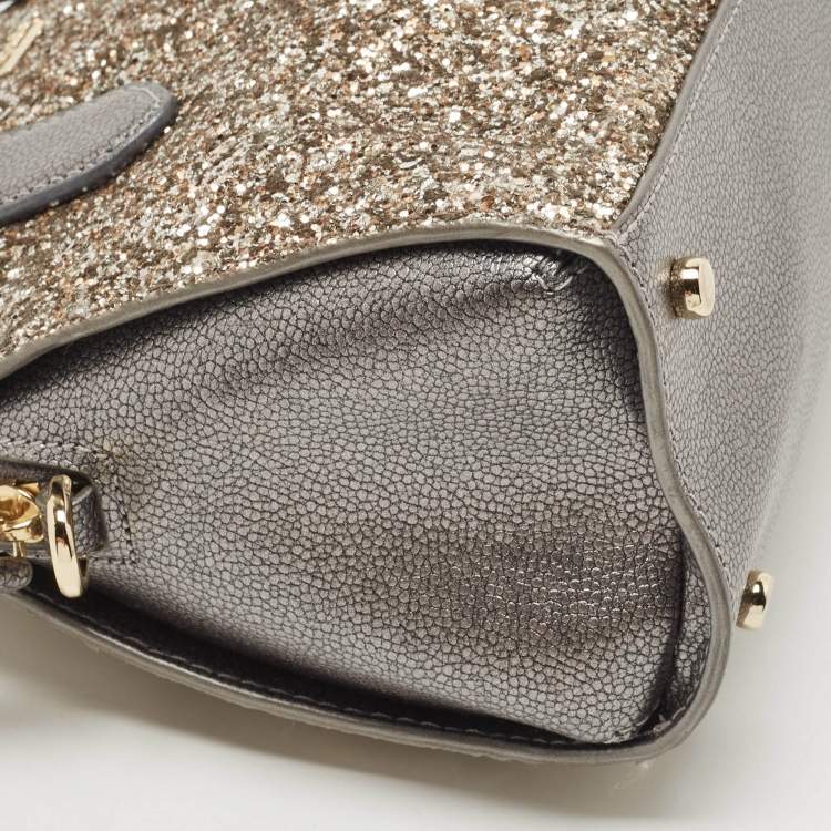 مملوكة مسبقًا Kate Spade Grey Glitter and Leather Small Dome Satchel