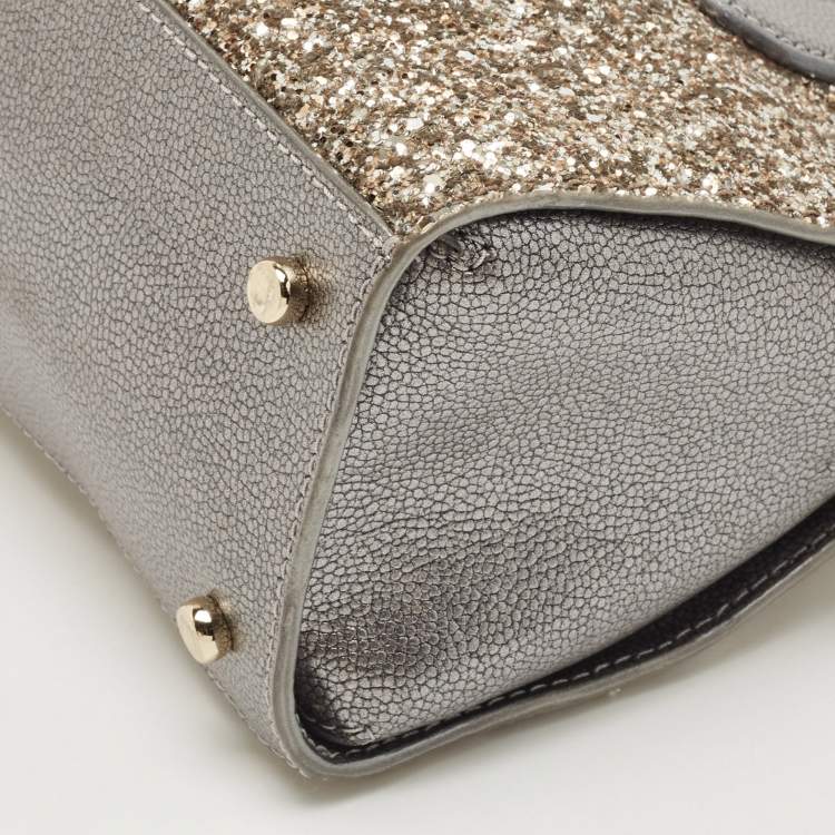مملوكة مسبقًا Kate Spade Grey Glitter and Leather Small Dome Satchel