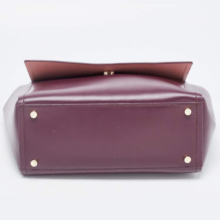 Pre Owned Kate Spade Purple Leather Large Arbour Hill Charline Top Handle Bag