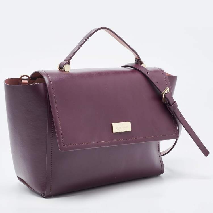 Pre Owned Kate Spade Purple Leather Large Arbour Hill Charline Top Handle Bag