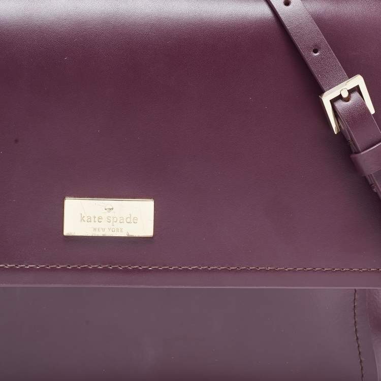 Pre Owned Kate Spade Purple Leather Large Arbour Hill Charline Top Handle Bag