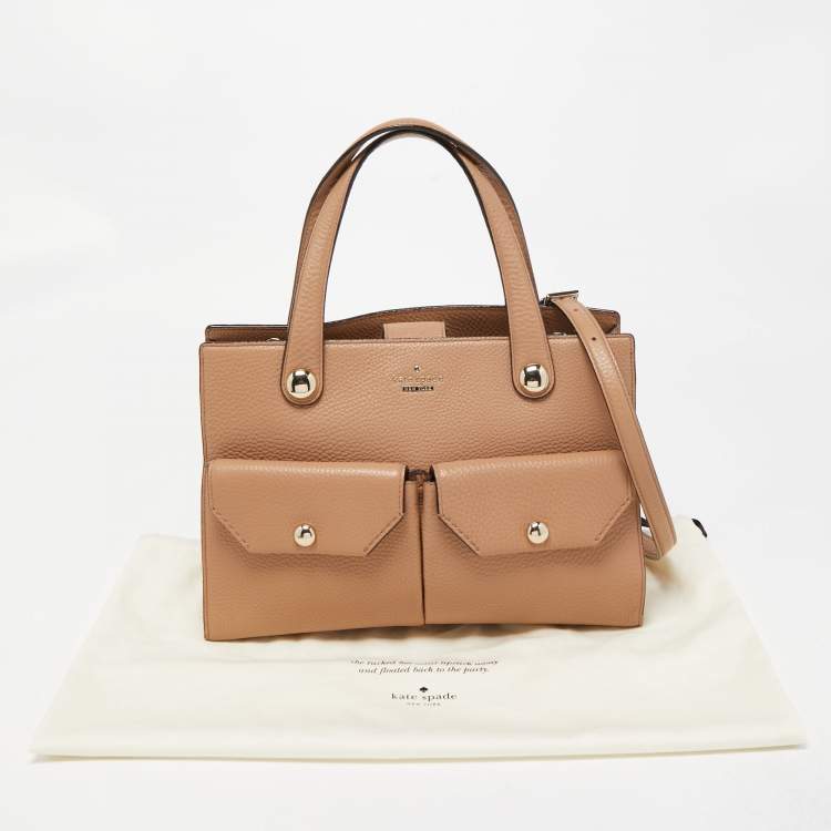 Pre Owned Kate Spade Beige Leather New York Stewart Street Big Boy Tote