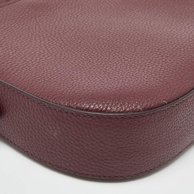 Pre Owned Kate Spade Burgundy Leather Leila North South Crossbody Bag