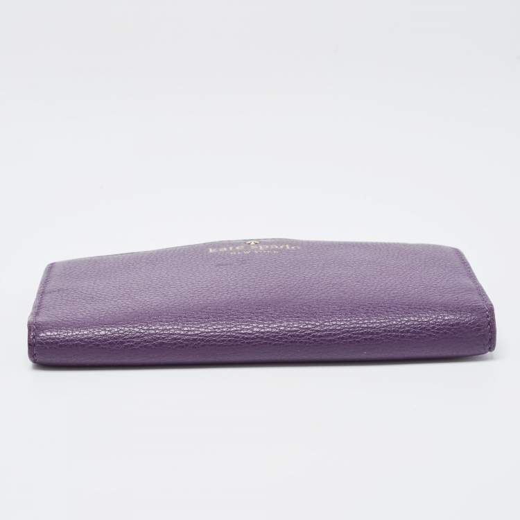 مملوكة مسبقًا Kate Spade Purple Leather New York Staci Bifold Wallet