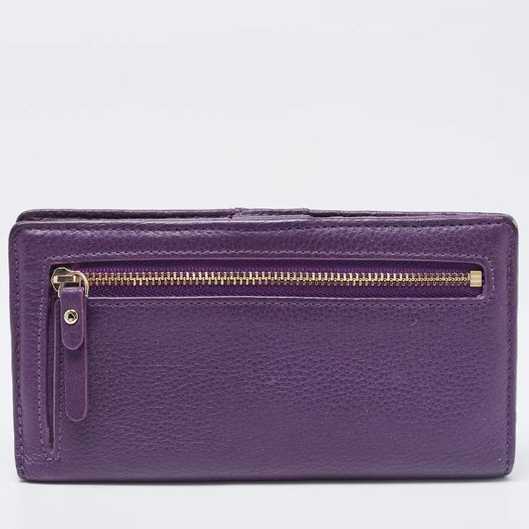 مملوكة مسبقًا Kate Spade Purple Leather New York Staci Bifold Wallet