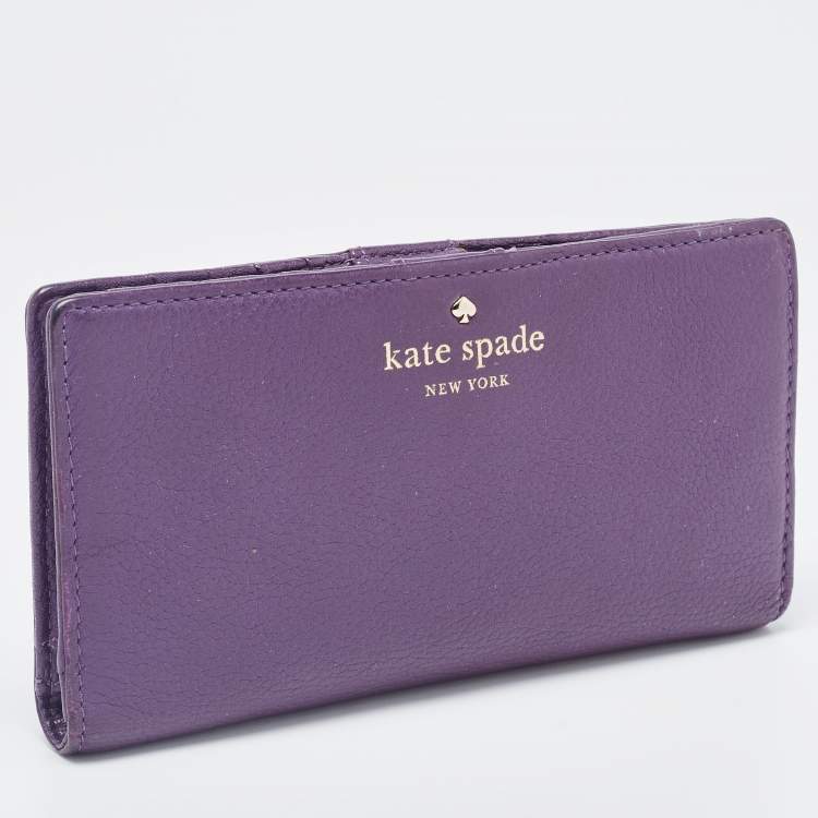 مملوكة مسبقًا Kate Spade Purple Leather New York Staci Bifold Wallet