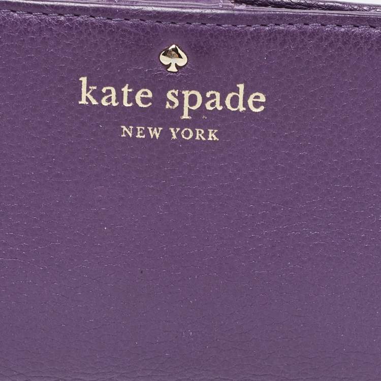مملوكة مسبقًا Kate Spade Purple Leather New York Staci Bifold Wallet