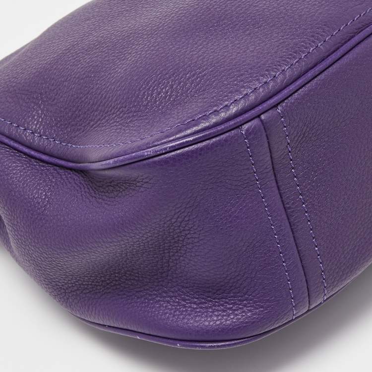 Pre Owned Kate Spade Purple Pebbled Leather Finley Hobo