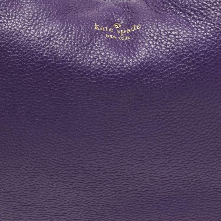 Pre Owned Kate Spade Purple Pebbled Leather Finley Hobo
