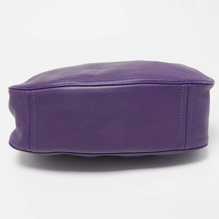 Pre Owned Kate Spade Purple Pebbled Leather Finley Hobo