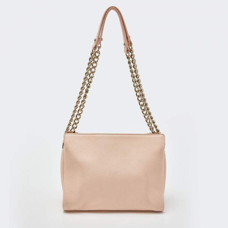 Pre Owned Kate Spade Peach Leather Chain Shoulder Bag