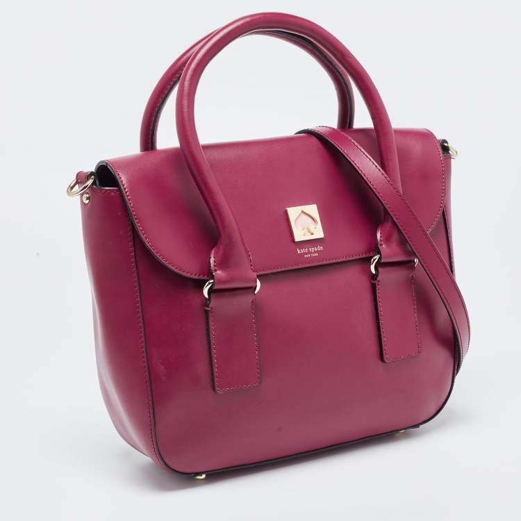 Pre Owned Kate Spade Fuchsia Leather Satchel