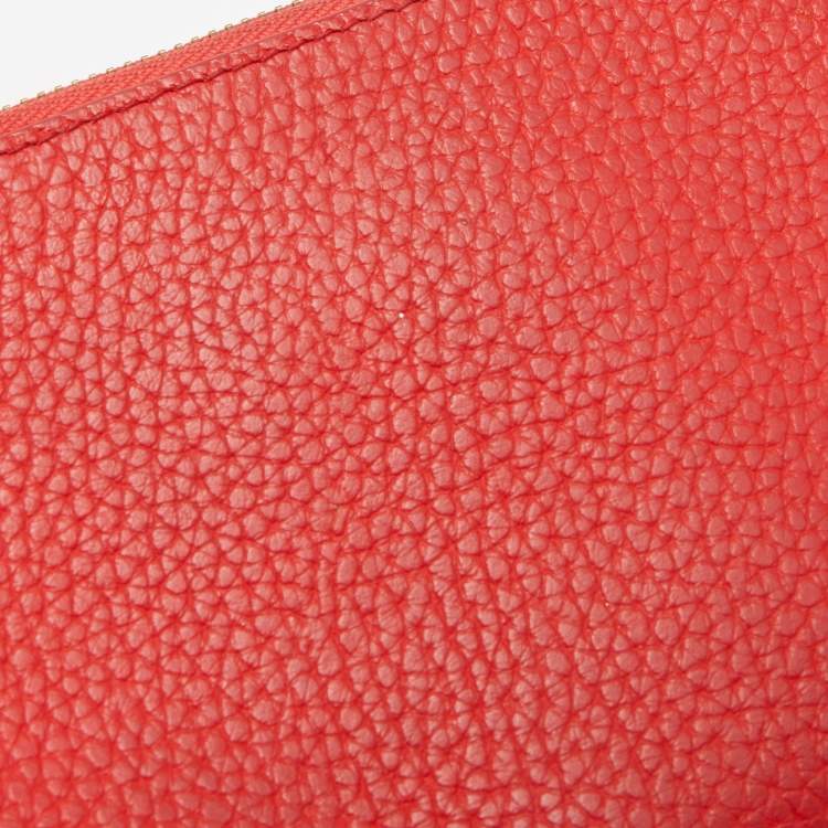 Pre Owned Kate Spade Red Leather Double Zip Clutch