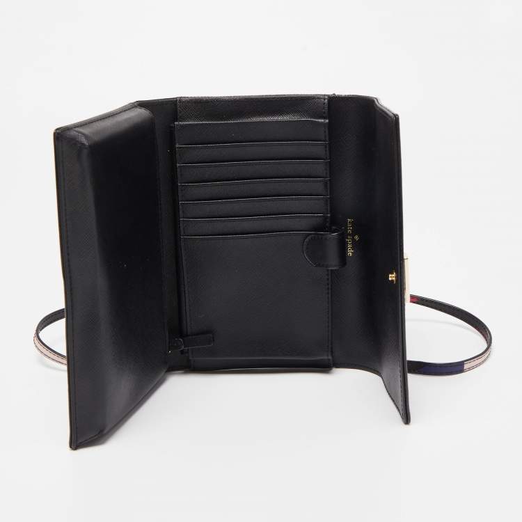 Pre Owned Kate Spade Multicolor Leather Flap Phone Crossbody Bag