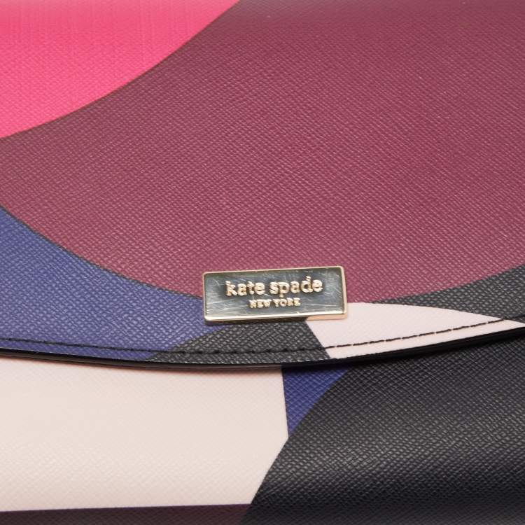 Pre Owned Kate Spade Multicolor Leather Flap Phone Crossbody Bag