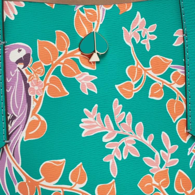 Pre Owned Kate Spade Multicolor Printed Leather Large Bird Party Molly Tote