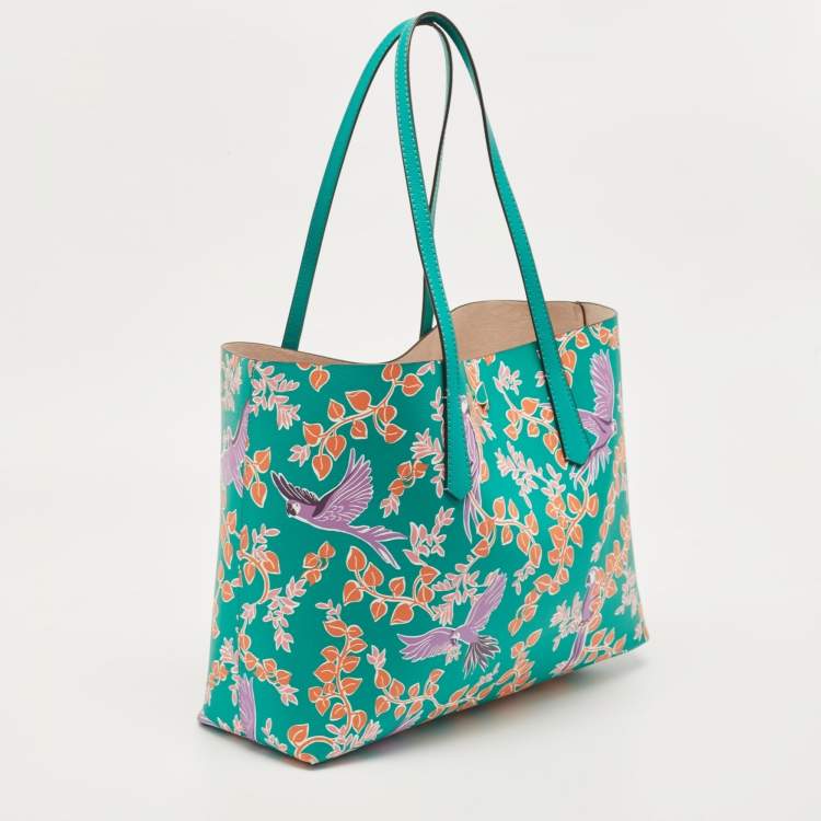 Pre Owned Kate Spade Multicolor Printed Leather Large Bird Party Molly Tote