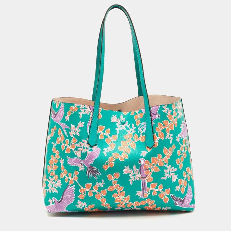 Pre Owned Kate Spade Multicolor Printed Leather Large Bird Party Molly Tote