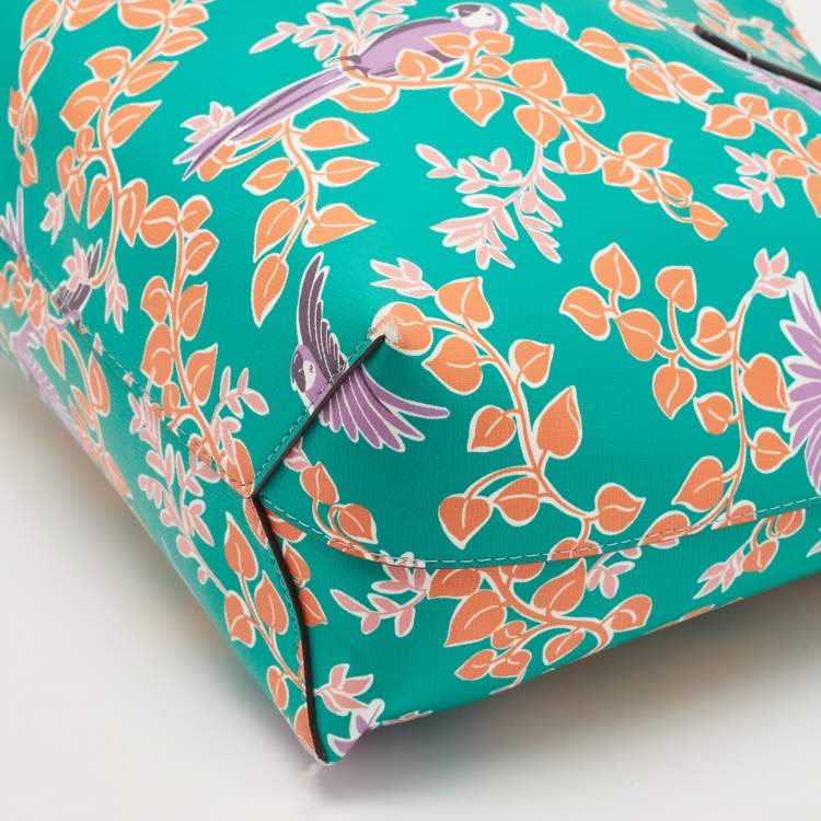 Pre Owned Kate Spade Multicolor Printed Leather Large Bird Party Molly Tote