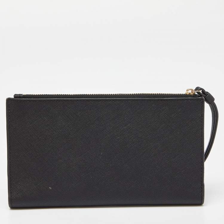 مملوكة مسبقًا Kate Spade Black Saffiano Leather Spencer Bifold Wristlet Wallet