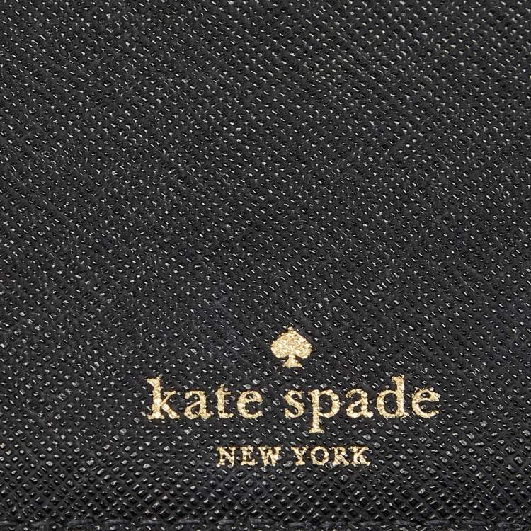 مملوكة مسبقًا Kate Spade Black Saffiano Leather Spencer Bifold Wristlet Wallet