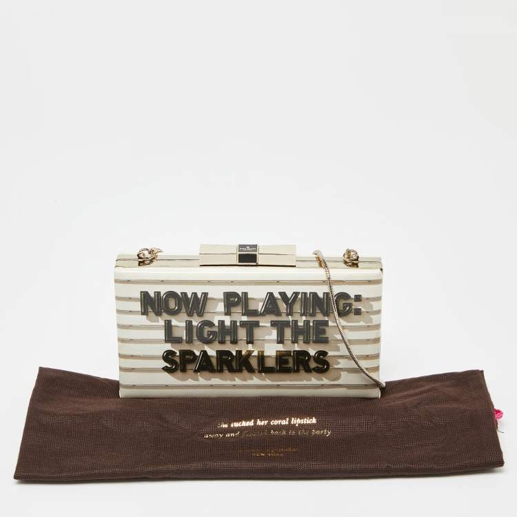 Pre Owned Kate Spade Beige Patent Leather Frame Clutch