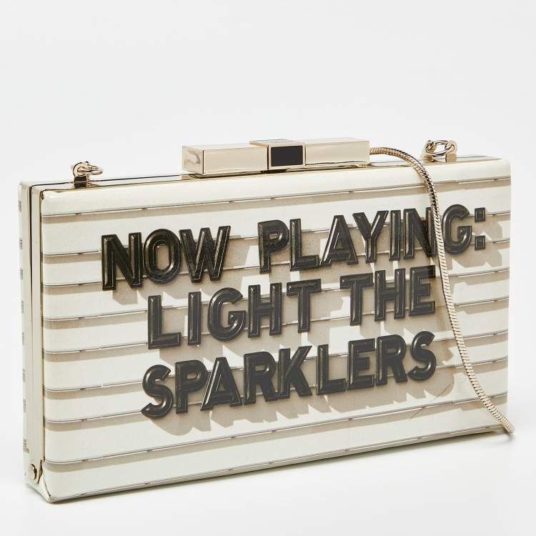 Pre Owned Kate Spade Beige Patent Leather Frame Clutch