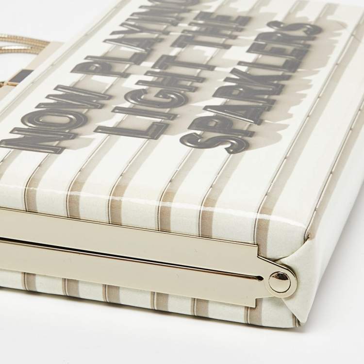 Pre Owned Kate Spade Beige Patent Leather Frame Clutch