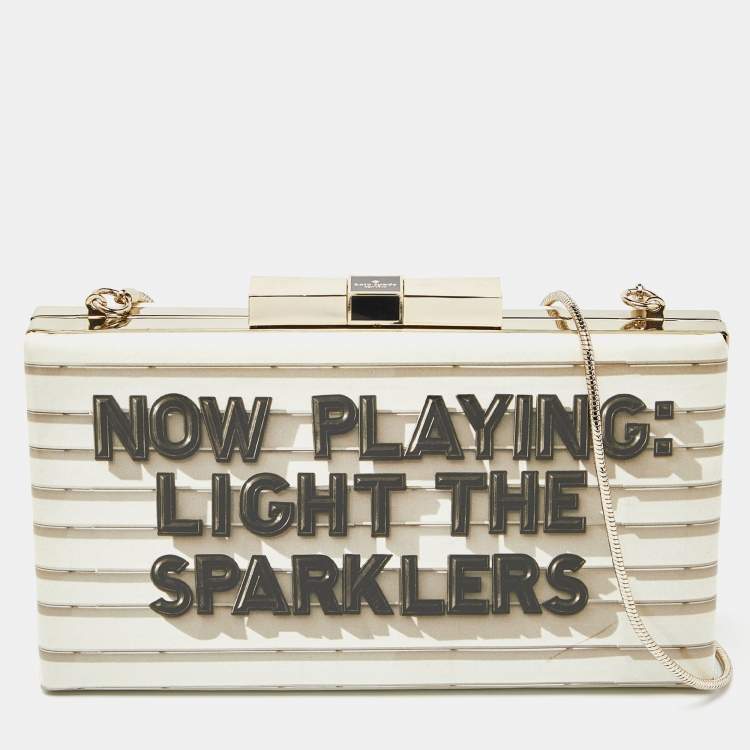 Pre Owned Kate Spade Beige Patent Leather Frame Clutch