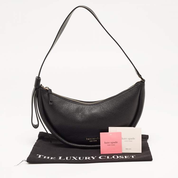 Pre Owned Kate Spade Black Leather Smile Shoulder Bag