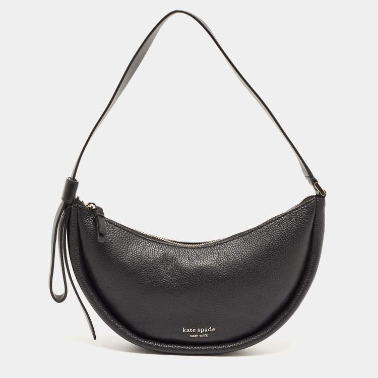 Pre Owned Kate Spade Black Leather Smile Shoulder Bag