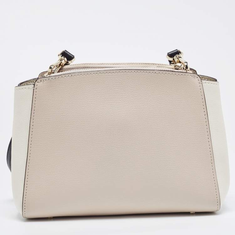 Pre Owned Kate Spade Tri Color Leather Double Zip Crossbody Bag