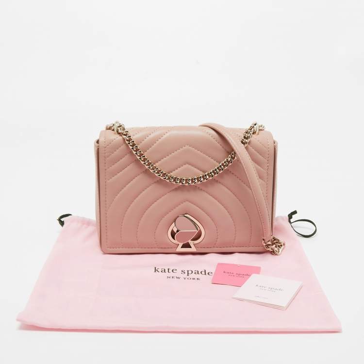 مملوكة مسبقًا Kate Spade Flapper Pink Leather Medium Convertible Amelia Chain Shoulder Bag