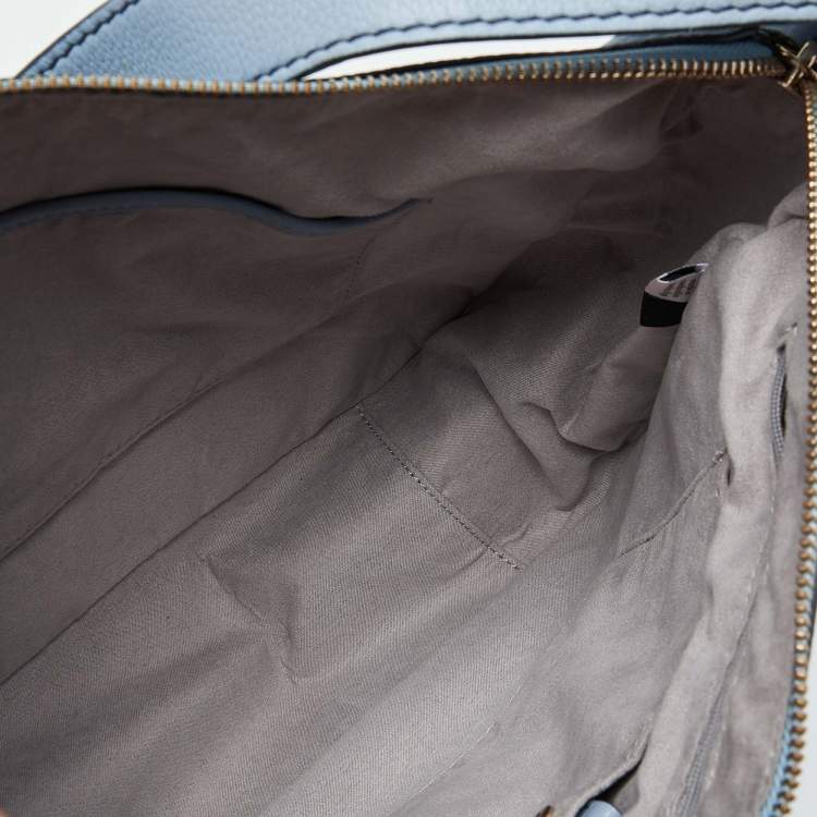 Pre Owned Kate Spade Blue Leather Zip Shoulder Bag