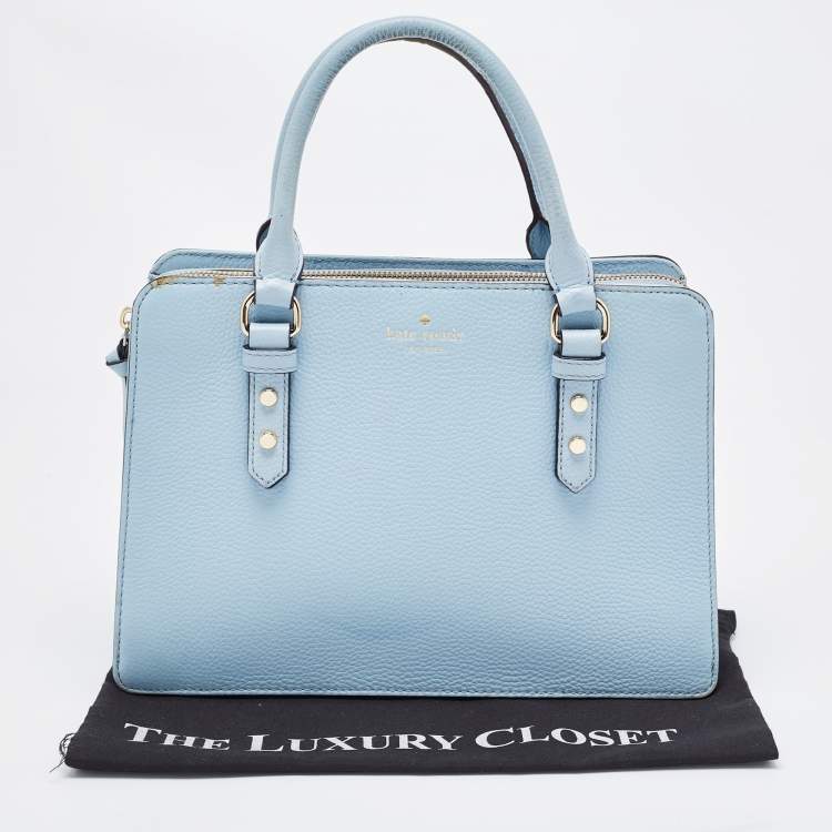 Pre Owned Kate Spade Light Blue Leather Mulberry Street Leighann Tote