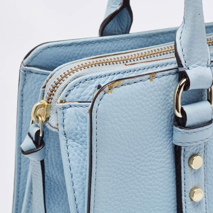 Pre Owned Kate Spade Light Blue Leather Mulberry Street Leighann Tote