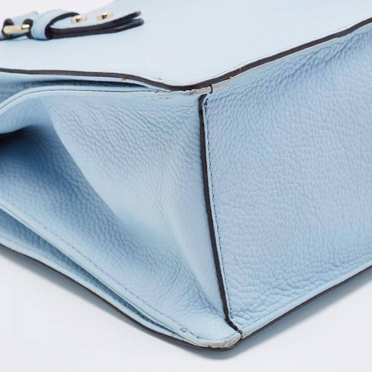 Pre Owned Kate Spade Light Blue Leather Mulberry Street Leighann Tote