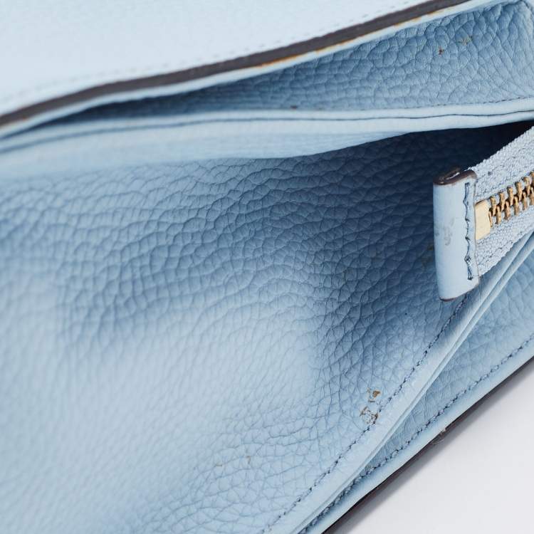 Pre Owned Kate Spade Light Blue Leather Mulberry Street Leighann Tote