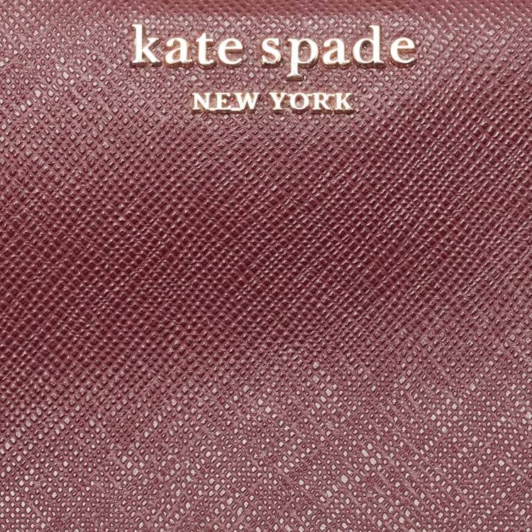 Pre Owned Kate Spade Burgundy Saffiano Leather Leila Continental Wallet