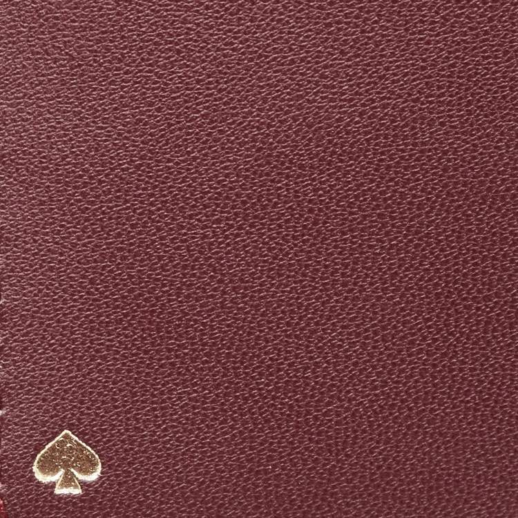Pre Owned Kate Spade Burgundy Saffiano Leather Leila Continental Wallet