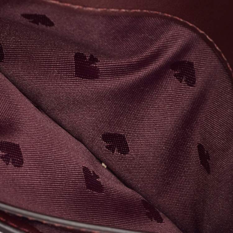 Pre Owned Kate Spade Burgundy Saffiano Leather Leila Continental Wallet