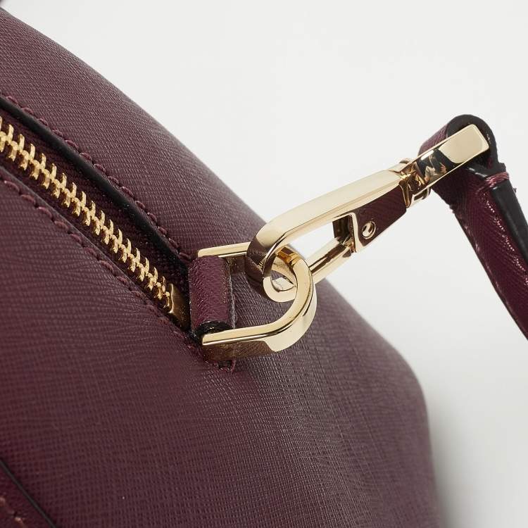 Pre Owned Kate Spade Burgundy Saffiano Leather Cameron Street Lane Satchel