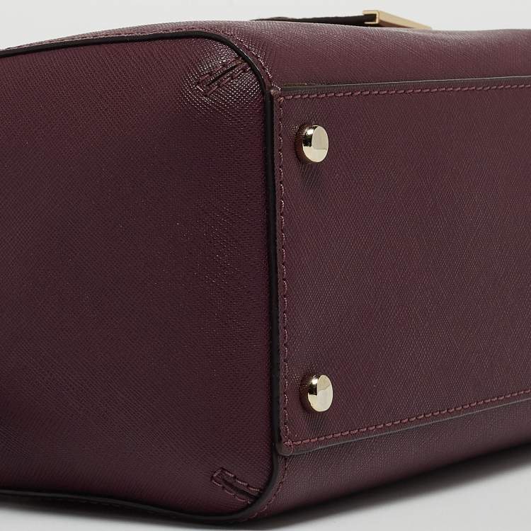 Pre Owned Kate Spade Burgundy Saffiano Leather Cameron Street Lane Satchel