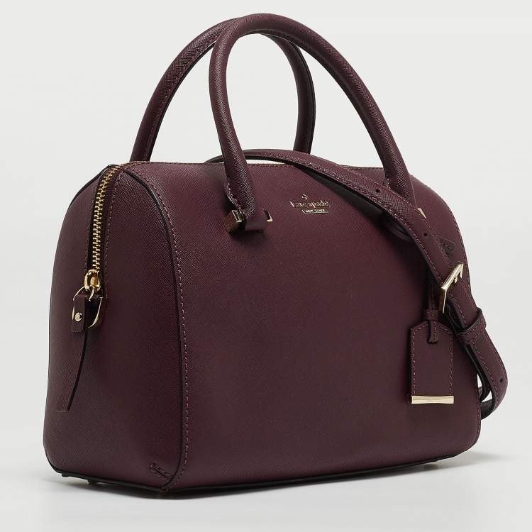 Pre Owned Kate Spade Burgundy Saffiano Leather Cameron Street Lane Satchel