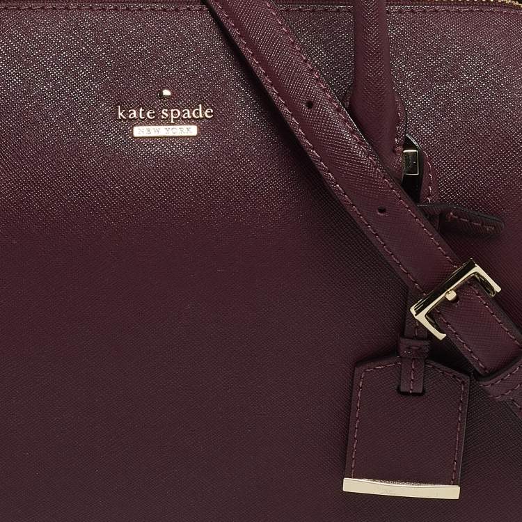 Pre Owned Kate Spade Burgundy Saffiano Leather Cameron Street Lane Satchel