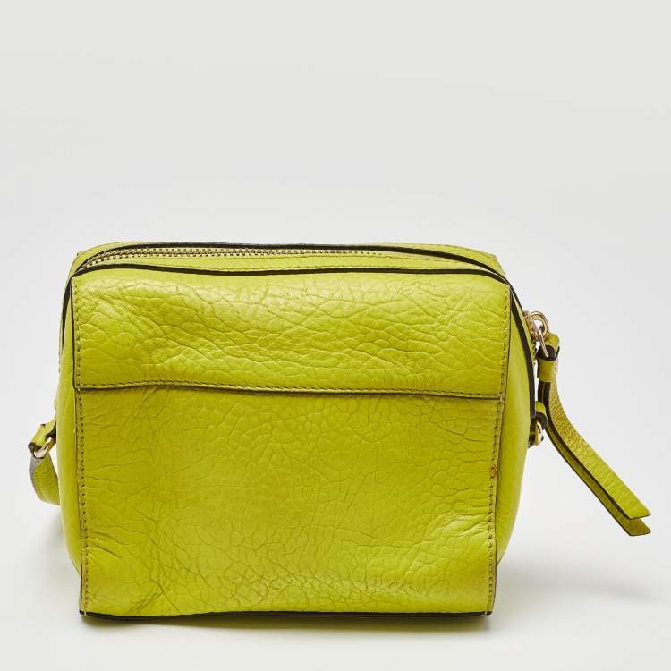 Pre Owned Kate Spade Green Leather Floral Lasercut Crossbody Bag 