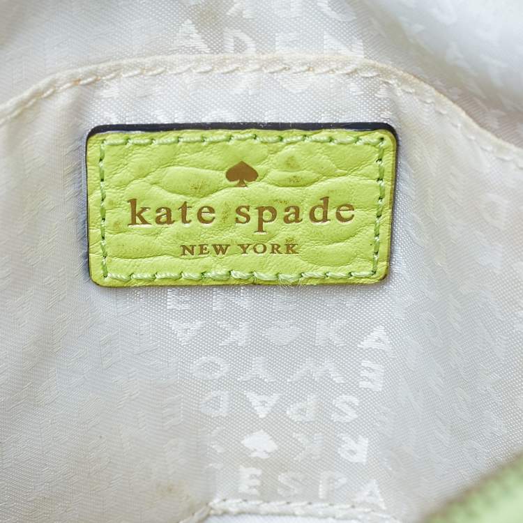 Pre Owned Kate Spade Green Leather Floral Lasercut Crossbody Bag 
