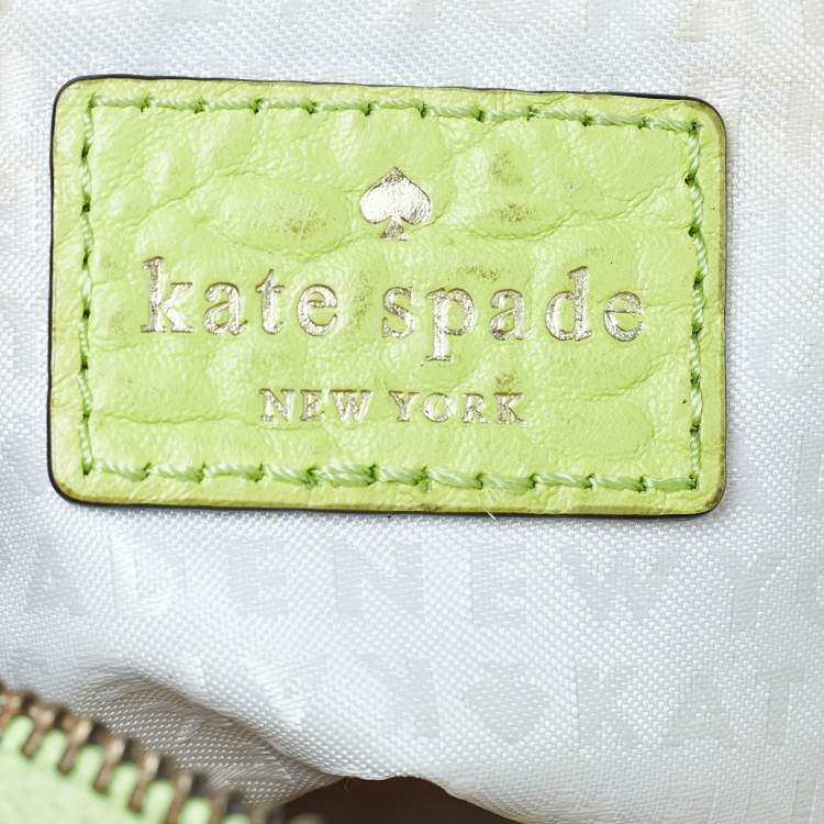 Pre Owned Kate Spade Green Leather Floral Lasercut Crossbody Bag 