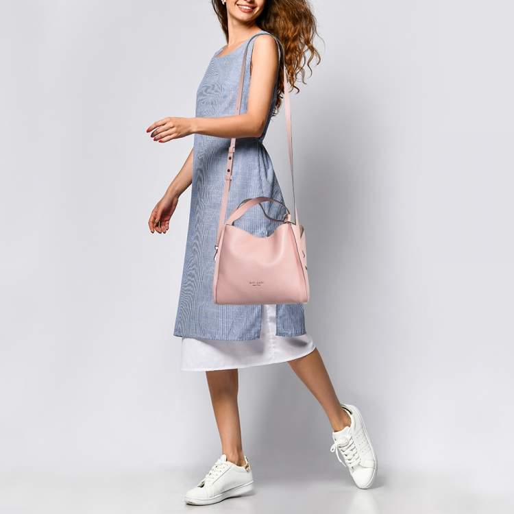 Pre Owned Kate Spade Pink Leather Knott Crossbody Shoulder Bag